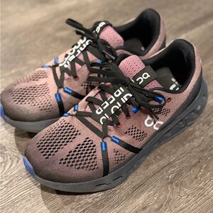 On Running Women's Cloudcore Shoes in Purple Mauve, Cobalt and Black